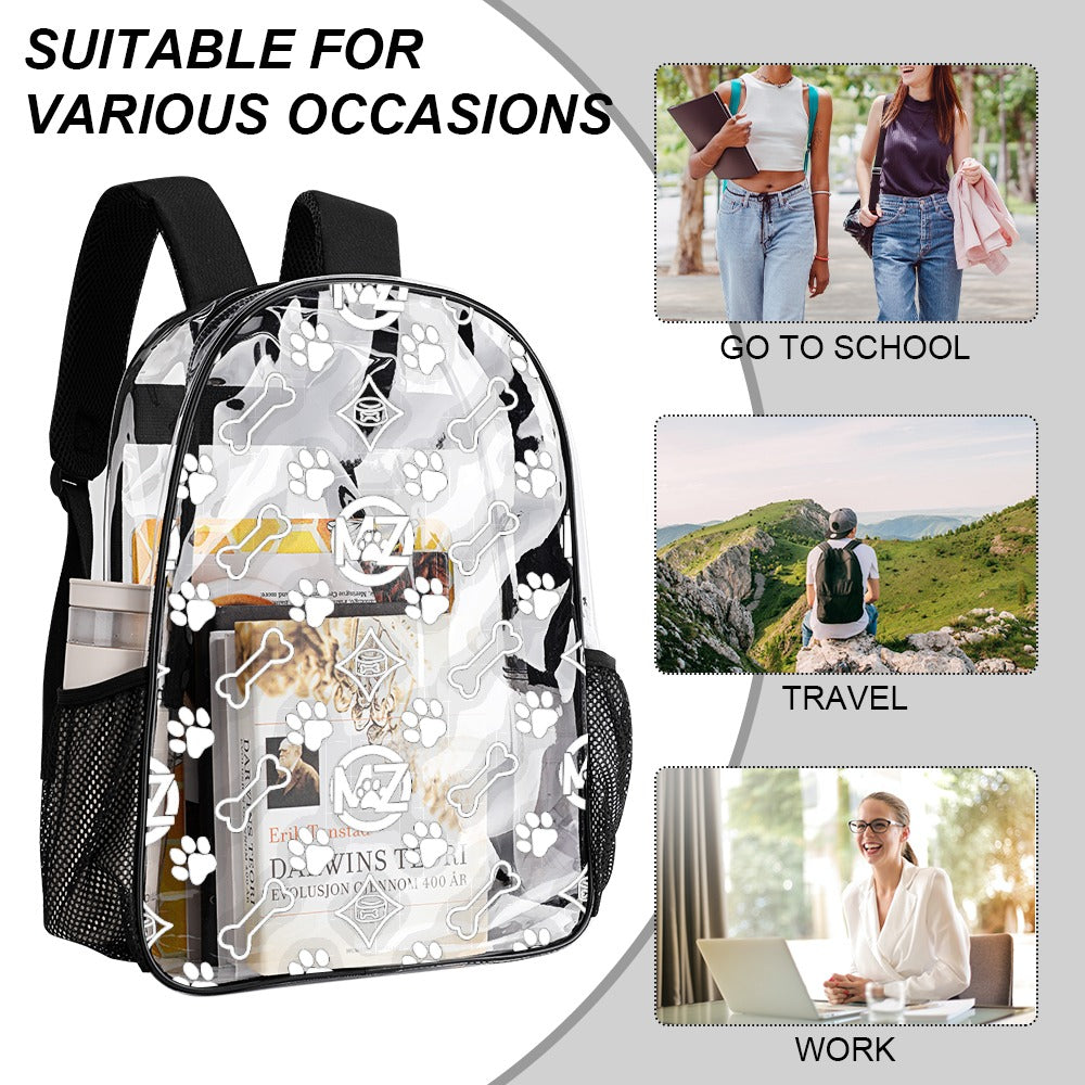 "FETCH ME" Transparent Backpack — Limited Edition MaZ Print