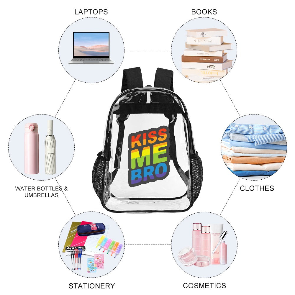 "Kiss Me Bro" Backpack – Transparent Tease Edition
