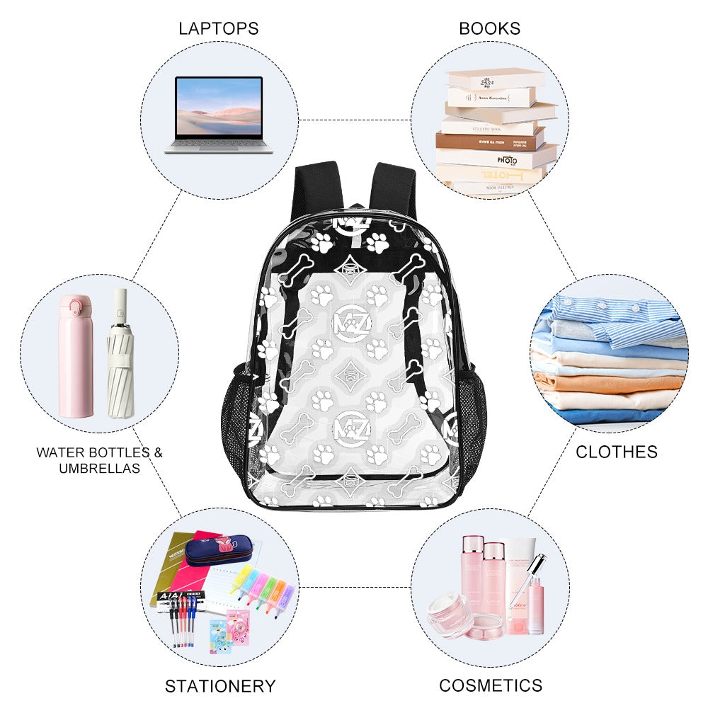"FETCH ME" Transparent Backpack — Limited Edition MaZ Print