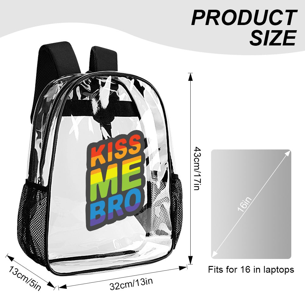"Kiss Me Bro" Backpack – Transparent Tease Edition