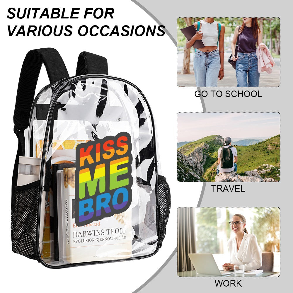 "Kiss Me Bro" Backpack – Transparent Tease Edition